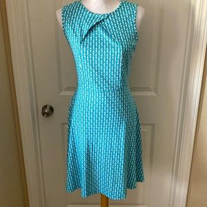 Turquoise/White Fit n Flare Dress